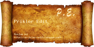 Prikler Edit névjegykártya